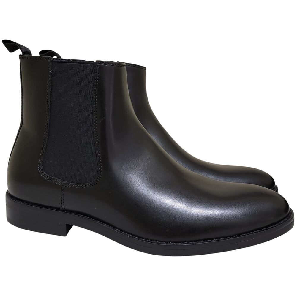 Alfani Men Luka 2 Pull On Chelsea Boots Size US 11.5M Black Faux Leather